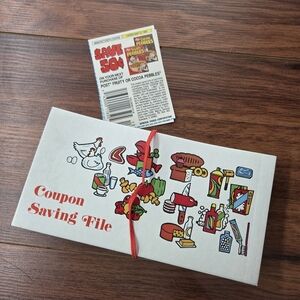 Vintage 1980's Coupon Saver with vintage coupons Accordian Style